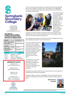 2019 Newsletters Springbank Secondary College